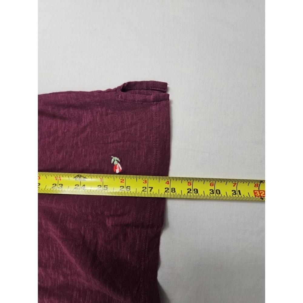 LOFT JERSEY Sz XL PLUM BURGUNDY EMBROIDERED TULIPS FLOWERS 3/4 SLEEVE COTTON - Picture 7 of 9
